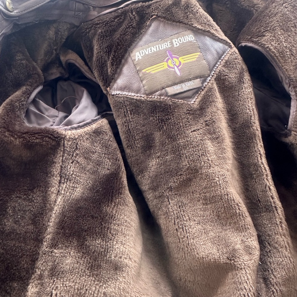 SALE***Vintage Adventure Bound Bomber Flight Leather Jacket One Of A Kind - Picture 15 of 16